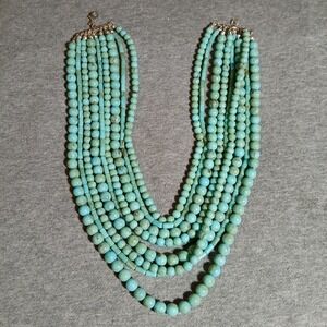 Premier Designs Multi Strand Turquoise Color Beaded Collar Necklace